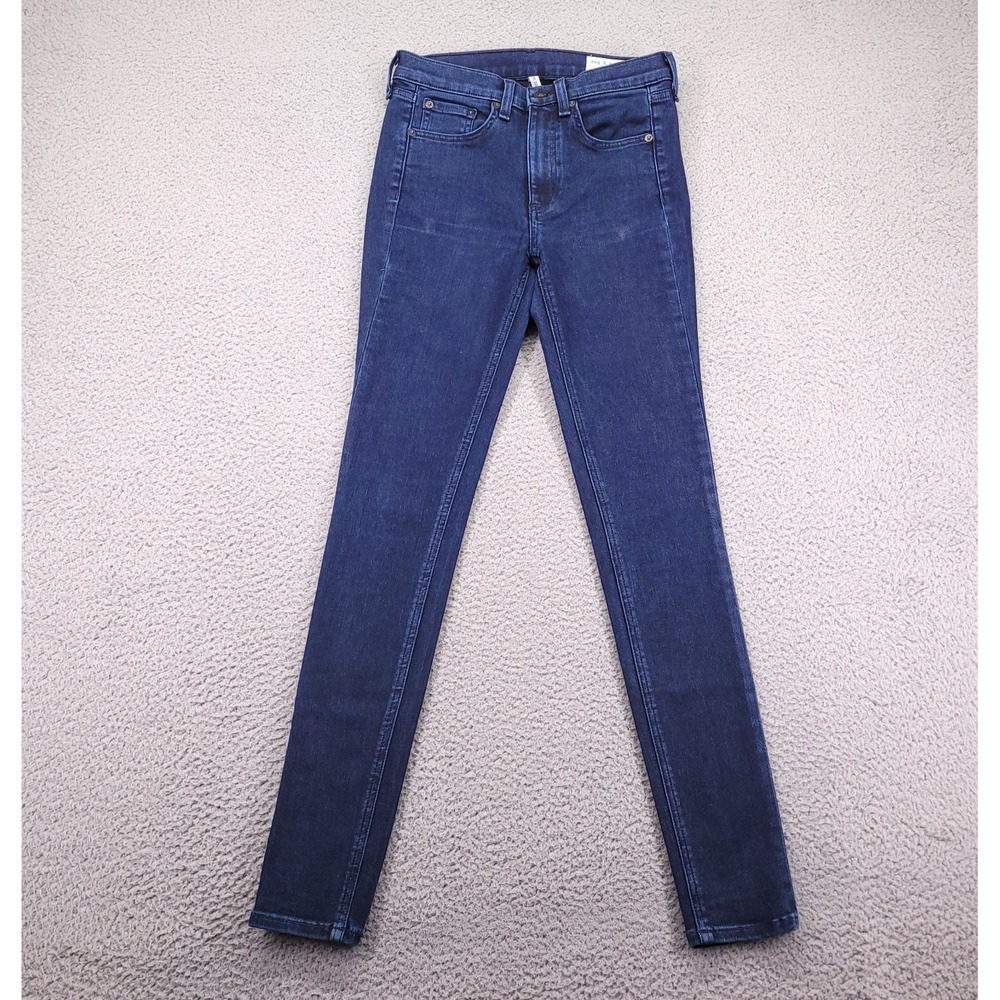 Rag & Bone Jeans Womens 24 Blue High Rise Skinny Coated Mae W1532K089CTM